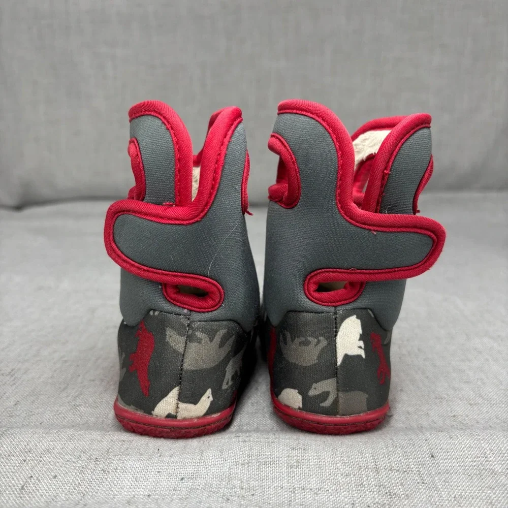 Bogs Baby Bogs Polar Bear Gray Red Waterproof Insulated Winter Boots Kids Size 5